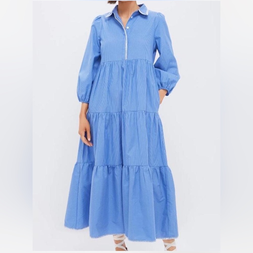 Tuckernuck- Pomander Place Blue Striped Women's Dress XS